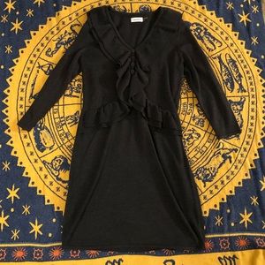 Calvin Klein Gray Ruffle Sweater Dress